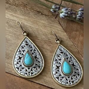Sterling Silver with Turquoise Inlay Earrings